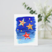Les étoiles dans la carte postale lumineuse de (Debout devant)