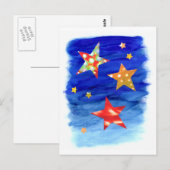 Les étoiles dans la carte postale lumineuse de (Devant / Derrière)
