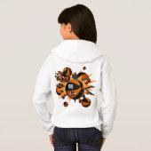 Les étoiles de basket-ball orange-noir personnalis (Dos entier)