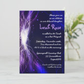 Les étoiles de Néon brillantes Invitation Bat mitz (Debout devant)