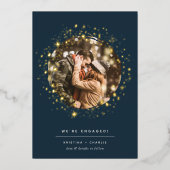 Les étoiles d'or | Faire-part Fiançailles photo (Recto)