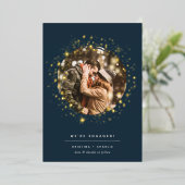 Les étoiles d'or | Faire-part Fiançailles photo (Debout devant)