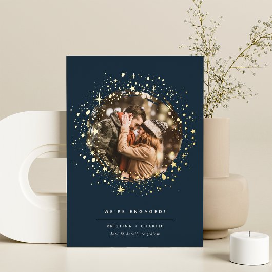 Les étoiles d'or | Faire-part Fiançailles photo