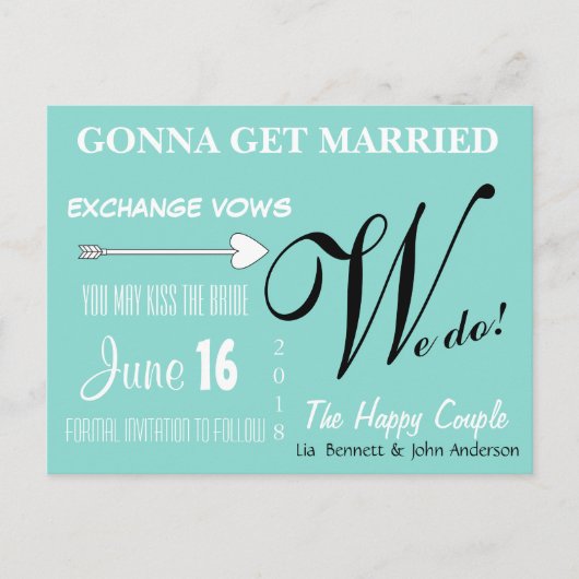 Les Faire-Part de Date de Couple Heureux (Devant)