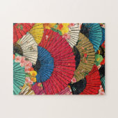 Les fans asiatiques chinois en fleurs Puzzle (Horizontal)