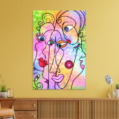 Les Femmes Abstraites Visage Toile Imprimer Style (Insitu(Salon))
