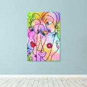 Les Femmes Abstraites Visage Toile Imprimer Style (Insitu (Plancher de Bois))