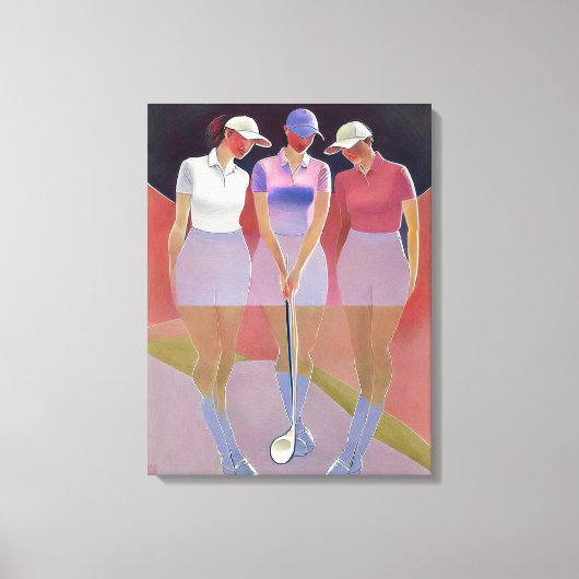 Les femmes golfeuses en toile étirée (Recto)