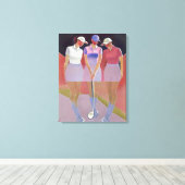 Les femmes golfeuses en toile étirée (Insitu (Plancher de Bois))