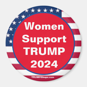 Les femmes soutiennent TRUMP 2024 Red Magnet