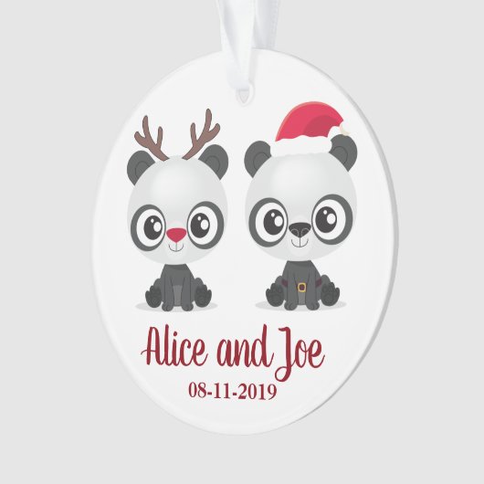 Les fêtes de Noël et les noms des Pandas drôles (devant)