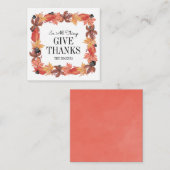 Les Feuilles Automnes Remercient Carte Thanksgivin (Devant / Derrière)