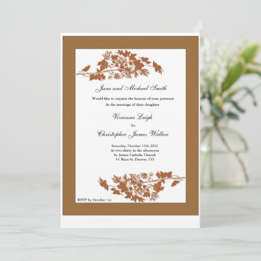 Les feuilles d'automne Faire-part de mariage (Debout devant)