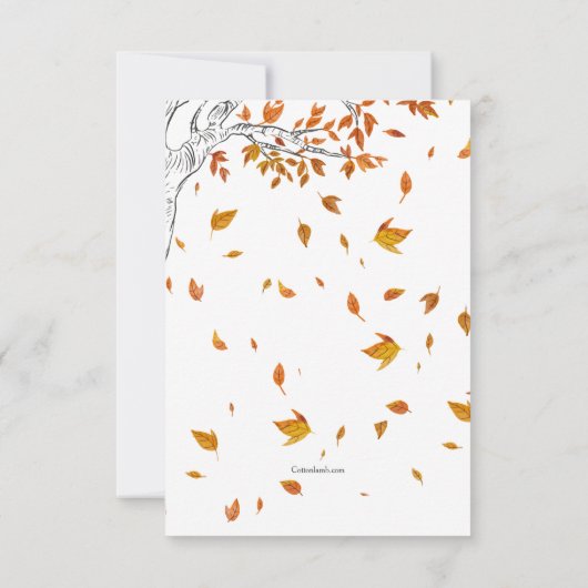 Les feuilles d'automne se déplacent Faire-part (Dos)