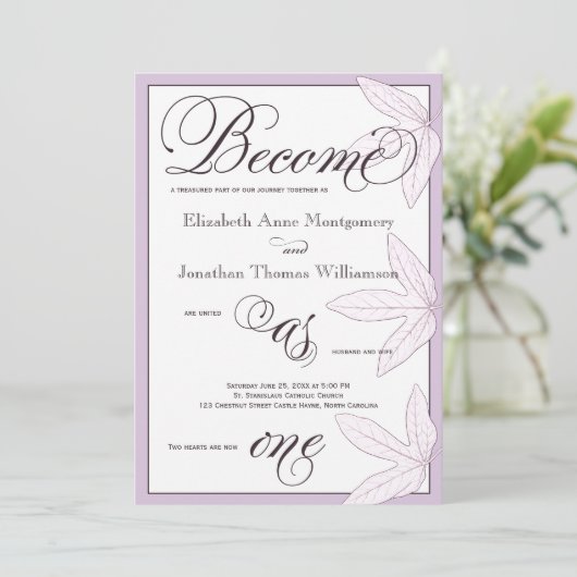 Les feuilles deviennent un seul Faire-part de mari (Debout devant)