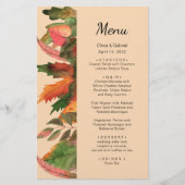 Les feuilles tombent. Menu mariage élégant d'autom (Devant)