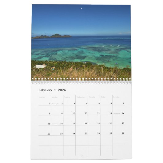 Les Fidji - calendrier mural du paradis 2018 d'un (Feb 2026)