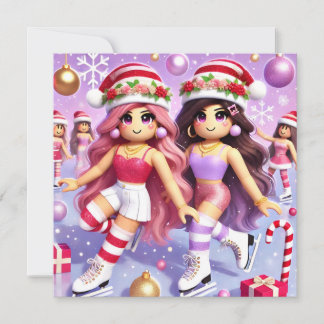 Les filles Ados de Robloxo jolie carte de Noël