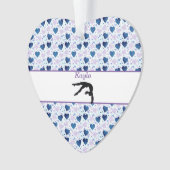 Les filles Aiment Gymnastique Coeurs Acrylique Orn (devant)