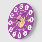 Les filles apprennent à dire l'heure mauve horloge (Angle)