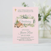 Les filles de cerfs de bois Christening Invitation (Debout devant)