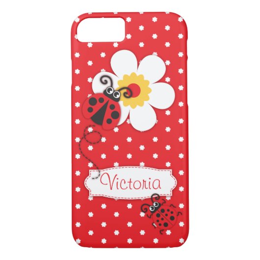 Les filles de Ladybug nomment coque iphone rouge (Dos)