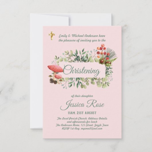 Les filles des bois Christening Invitations Baptêm (Devant)