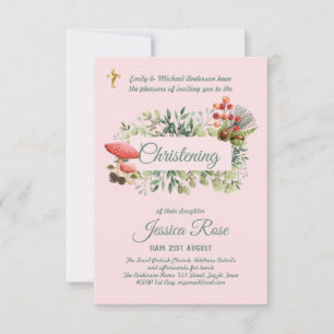 Les filles des bois Christening Invitations Baptêm