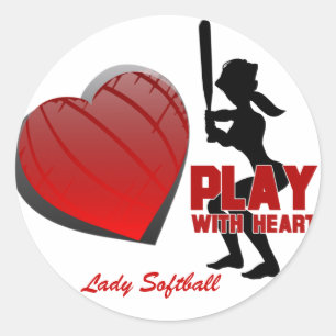 Les Filles Jouent Avec Des Stickers Coeur Softball