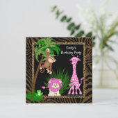 Les Filles Jungle Safari Invitations de fête d'ann (Debout devant)