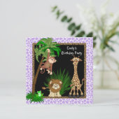 Les Filles Jungle Safari Invitations de fête d'ann (Debout devant)