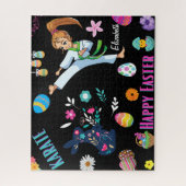 Les filles Karate Joyeux Pâques Jeu de puzzle déco (Vertical)