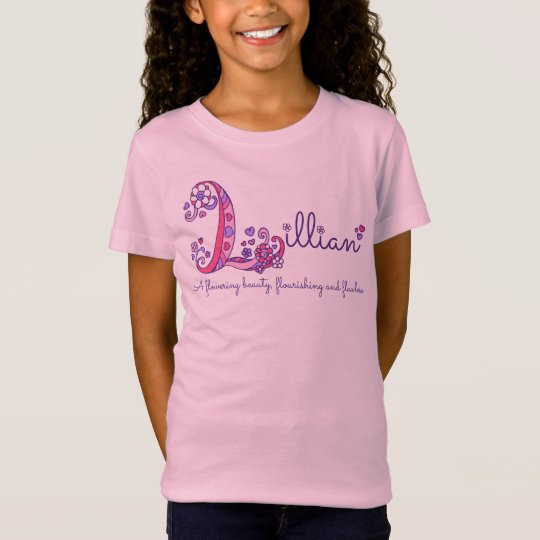 Les filles L monogramme nommé de Lillian de T-Shirt