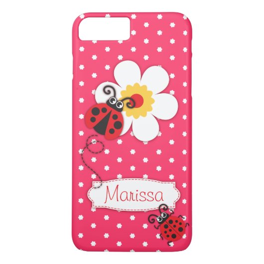 Les filles mignonnes de coccinelle nom coque rose  (Dos)