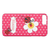 Les filles mignonnes de coccinelle nom coque rose  (Dos (Horizontal))