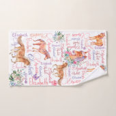 Les filles personnalisées nom collage avec poneys (Serviette à main)