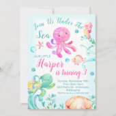 Les filles sous la mer Invitation d'anniversaire (Devant)