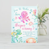 Les filles sous la mer Invitation d'anniversaire (Debout devant)