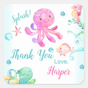 Les filles sous la mer Sticker Merci d'anniversair