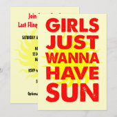 Les filles veulent juste avoir un Invitation de so (Devant / Derrière)