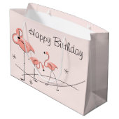 Les Flamants roses dentellent le sac de cadeau de (Dos Angle)