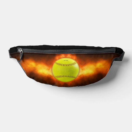 Les flammes de balle rapide de softball jaune de S (Poser)