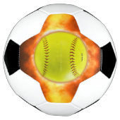 Les flammes de balle rapide de softball jaune de S (Tourné)