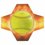 Les flammes de balle rapide de softball jaune de S (Plat)
