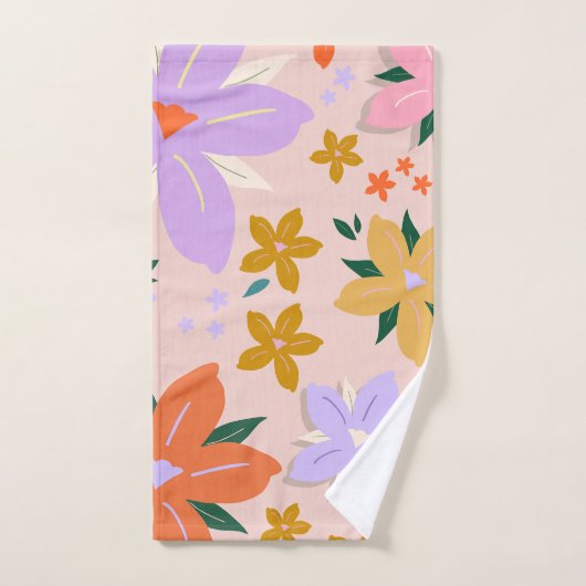 Les Fleurs 04 Retro Colorful Floral (Serviette à main)