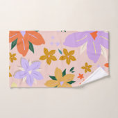 Les Fleurs 04 Retro Kleurrijke Bloemen Bad Handdoek (Handdoek)