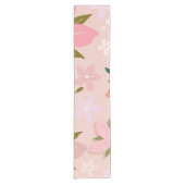 Les Fleurs 05 Bloemen Patroon Blush Roze Bloemen Korte Tafelloper (Voorkant)