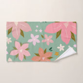 Les Fleurs 07 Fleurs Abstraites Vert Blush Floral (Serviette à main)