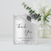 Les fleurs d'argent scintillent carte de remerciem (Debout devant)