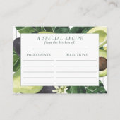 Les fleurs d'Avocado | Carte Recette Vert foncé Ru (Devant)